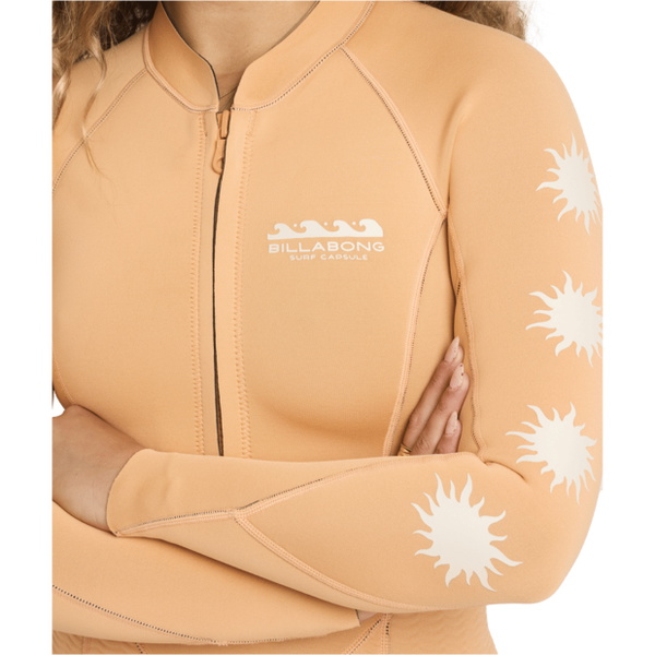 2026 Billabong Womens Salty Dayz Natural 2mm Long Sleeve Springsuit Wetsuit 24BW193503 - Tangerine